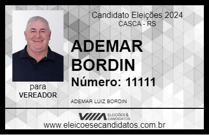 Candidato ADEMAR BORDIN 2024 - CASCA - Eleições