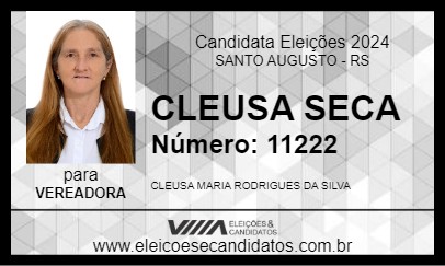 Candidato CLEUSA SECA 2024 - SANTO AUGUSTO - Eleições