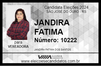 Candidato JANDIRA FATIMA 2024 - SÃO JOSÉ DO OURO - Eleições