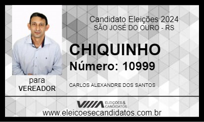 Candidato CHIQUINHO 2024 - SÃO JOSÉ DO OURO - Eleições