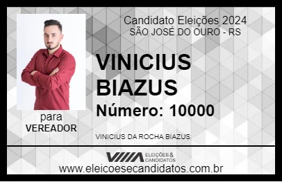 Candidato VINICIUS BIAZUS 2024 - SÃO JOSÉ DO OURO - Eleições