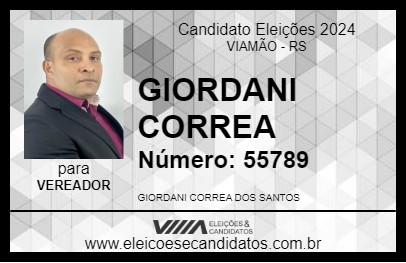 Candidato GIORDANI CORREA 2024 - VIAMÃO - Eleições