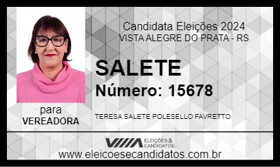 Candidato SALETE 2024 - VISTA ALEGRE DO PRATA - Eleições