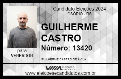 Candidato GUILHERME CASTRO 2024 - OSÓRIO - Eleições