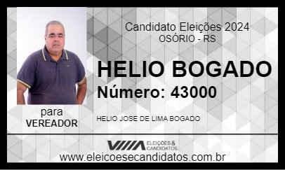 Candidato HELIO BOGADO 2024 - OSÓRIO - Eleições