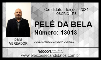 Candidato PELÉ DA BELA 2024 - OSÓRIO - Eleições