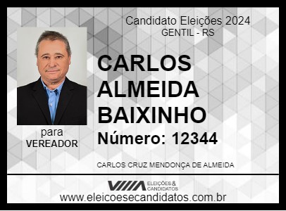 Candidato CARLOS ALMEIDA BAIXINHO 2024 - GENTIL - Eleições