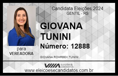 Candidato GIOVANA TUNINI 2024 - GENTIL - Eleições