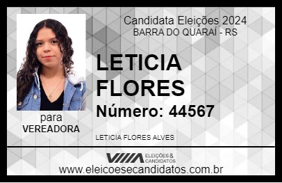 Candidato LETICIA FLORES 2024 - BARRA DO QUARAÍ - Eleições