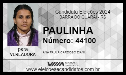 Candidato PAULINHA 2024 - BARRA DO QUARAÍ - Eleições