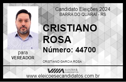 Candidato CRISTIANO ROSA 2024 - BARRA DO QUARAÍ - Eleições