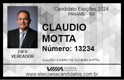 Candidato CLAUDIO MOTTA 2024 - PANAMBI - Eleições