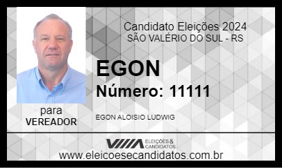 Candidato EGON 2024 - SÃO VALÉRIO DO SUL - Eleições