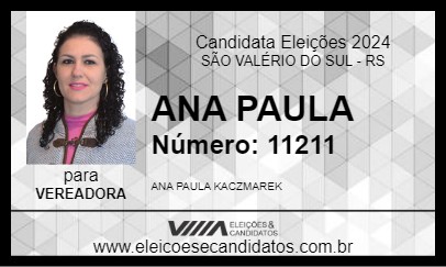 Candidato ANA PAULA 2024 - SÃO VALÉRIO DO SUL - Eleições