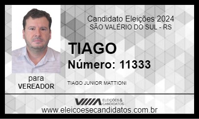 Candidato TIAGO 2024 - SÃO VALÉRIO DO SUL - Eleições