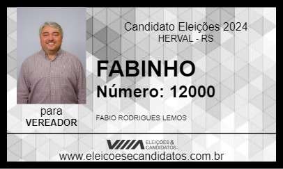 Candidato FABINHO 2024 - HERVAL - Eleições