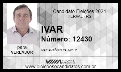 Candidato IVAR 2024 - HERVAL - Eleições