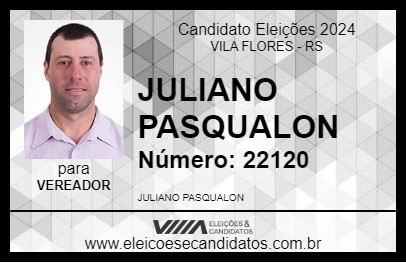 Candidato JULIANO PASQUALON 2024 - VILA FLORES - Eleições