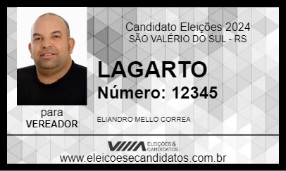 Candidato LAGARTO 2024 - SÃO VALÉRIO DO SUL - Eleições