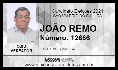 Candidato JOÃO REMO 2024 - SÃO VALÉRIO DO SUL - Eleições