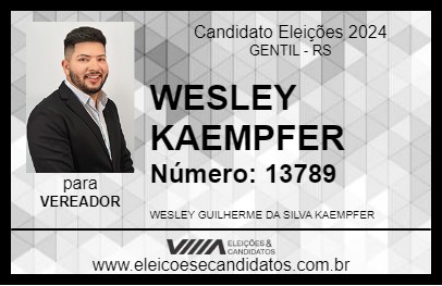 Candidato WESLEY KAEMPFER 2024 - GENTIL - Eleições