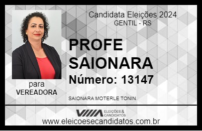 Candidato PROFE SAIONARA 2024 - GENTIL - Eleições