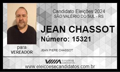 Candidato JEAN CHASSOT 2024 - SÃO VALÉRIO DO SUL - Eleições