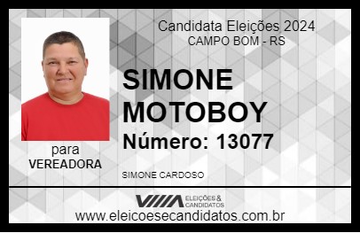 Candidato SIMONE MOTOBOY 2024 - CAMPO BOM - Eleições