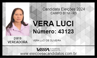 Candidato VERA LUCI 2024 - CAMPO BOM - Eleições