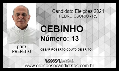 Candidato CEBINHO 2024 - PEDRO OSÓRIO - Eleições