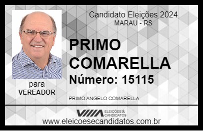 Candidato PRIMO COMARELLA 2024 - MARAU - Eleições