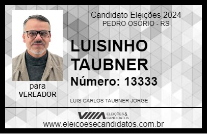 Candidato LUISINHO TAUBNER 2024 - PEDRO OSÓRIO - Eleições