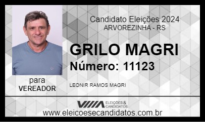 Candidato GRILO MAGRI 2024 - ARVOREZINHA - Eleições