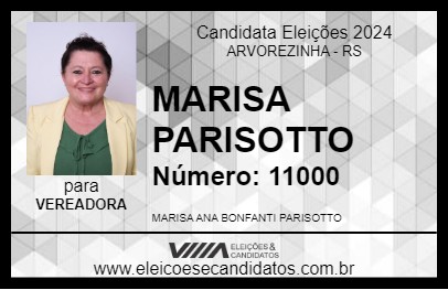 Candidato MARISA PARISOTTO 2024 - ARVOREZINHA - Eleições