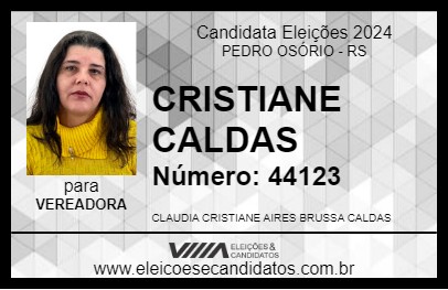 Candidato CRISTIANE CALDAS 2024 - PEDRO OSÓRIO - Eleições