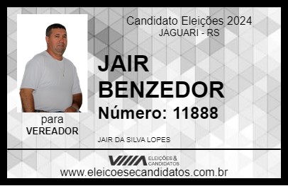 Candidato JAIR BENZEDOR 2024 - JAGUARI - Eleições