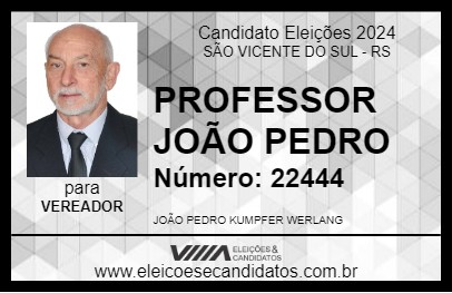 Candidato PROFESSOR JOÃO PEDRO  2024 - SÃO VICENTE DO SUL - Eleições