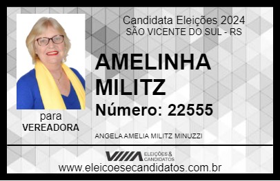 Candidato AMELINHA MILITZ 2024 - SÃO VICENTE DO SUL - Eleições