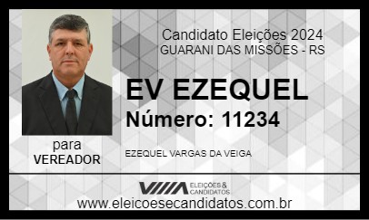 Candidato EV EZEQUEL 2024 - GUARANI DAS MISSÕES - Eleições