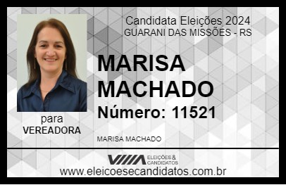 Candidato MARISA MACHADO 2024 - GUARANI DAS MISSÕES - Eleições