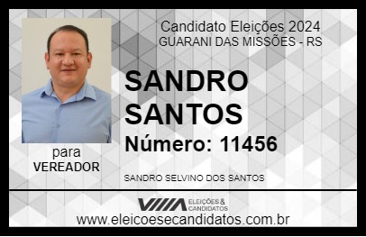 Candidato SANDRO SANTOS 2024 - GUARANI DAS MISSÕES - Eleições