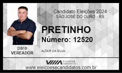 Candidato PRETINHO 2024 - SÃO JOSÉ DO OURO - Eleições