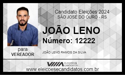 Candidato JOÃO LENO 2024 - SÃO JOSÉ DO OURO - Eleições