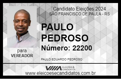 Candidato PAULO PEDROSO 2024 - SÃO FRANCISCO DE PAULA - Eleições