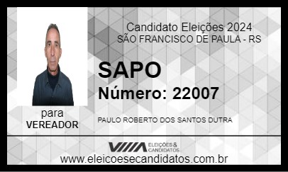 Candidato SAPO 2024 - SÃO FRANCISCO DE PAULA - Eleições