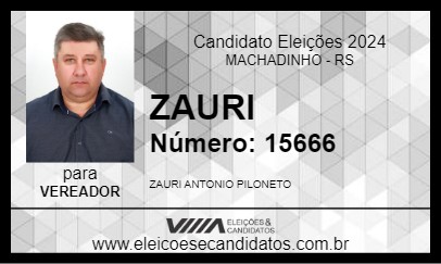 Candidato ZAURI 2024 - MACHADINHO - Eleições