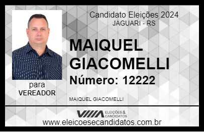 Candidato MAIQUEL GIACOMELLI 2024 - JAGUARI - Eleições