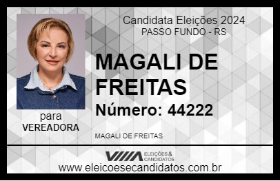 Candidato MAGALI DE FREITAS 2024 - PASSO FUNDO - Eleições