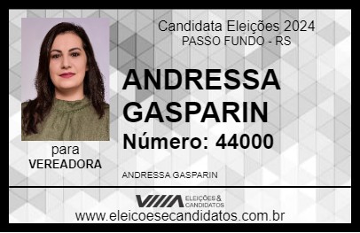 Candidato ANDRESSA GASPARIN 2024 - PASSO FUNDO - Eleições