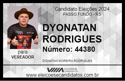 Candidato DYONATAN RODRIGUES 2024 - PASSO FUNDO - Eleições